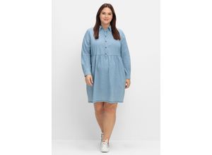 4063136914739 - Große Größen Kurzes Jeanskleid mit grafischem Print und Taschen light blue Denim Gr52 4063136914739 - Große Größen Kurzes Jeanskleid mit grafischem Print und Taschen light blue Denim Gr52