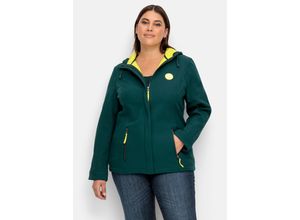 4063136915224 - Große Größen Softshell-Jacke mit Fleece-Innenseite tiefgrün Gr40