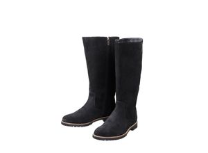 4063136915606 - Große Größen Weitschaftstiefel aus Leder mit Zierreißverschluss schwarz Gr43