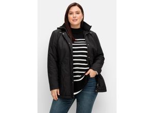 4063136917280 - Große Größen Steppjacke mit abnehmbarer Kapuze schwarz Gr40