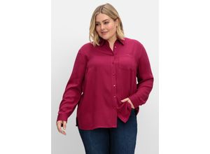4063136921294 - Große Größen Hemdbluse in strukturierter Optik beere Gr40