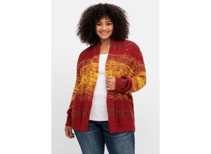 4063136921522 - Große Größen Strickjacke im Farbverlauf mit Schalkragen weinrot meliert Gr48 50