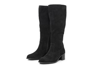 4063136921911 - Große Größen Weitschaftstiefel mit Stretcheinsatz aus Veloursleder schwarz Gr42