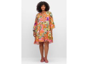 4063136924516 - Große Größen Kurzes Tunikakleid im Mustermix leicht elastisch bunt Gr40