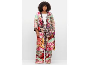 4063136925636 - Große Größen Kimono im Mustermix aus Viskose-Satin bunt Gr40