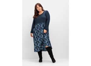 4063136926411 - Große Größen Shirtkleid in Midilänge im Muster- und Materialmix nachtblau gemustert Gr40 4063136926411 - Große Größen Shirtkleid in Midilänge im Muster- und Materialmix nachtblau gemustert Gr40