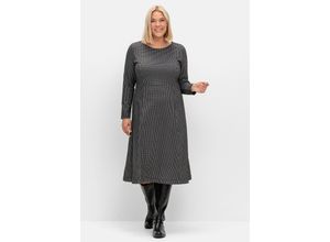 4063136933006 - Große Größen Kariertes Shirtkleid in A-Linie und Midilänge schwarz gemustert Gr48