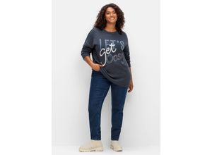 4063136935352 - Große Größen Skinny Jeans mit Schlupfbund und Fleece-Innenseite dark blue Denim Gr42