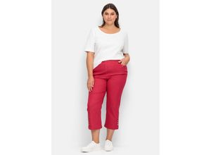 4063136937820 - Große Größen 7 8-Jeans mit Zierknöpfen am Saum rot Gr40