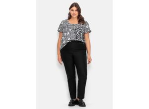 4063136939794 - Große Größen Gerade Bengalinhose mit schmalem Bein schwarz Gr56