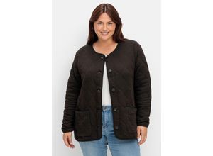 4063136942657 - Große Größen Leicht wattierte Sweatjacke mit Steppung schwarz Gr44 46