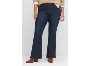 4063136944408 - Große Größen Bootcut-Jeans mit Kontrastnähten dark blue Denim Gr108