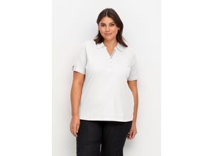 4063136945207 - Große Größen Poloshirt mit kurzem Arm und Kontrastdetails weiß Gr40