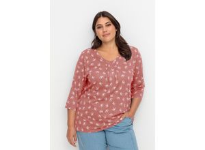 4063136945290 - Große Größen 3 4-Arm-Shirt in leichter A-Linie mit Schwalbenprint rosa bedruckt Gr40