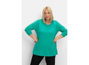 4063136951147 - Große Größen Longshirt mit aufgesetzten Taschen smaragd Gr46
