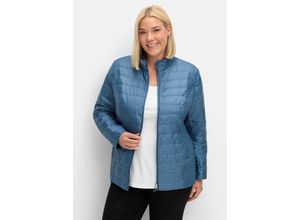 4063136951680 - Große Größen Leicht wattierte Steppjacke mit Stehkragen jeansblau Gr46