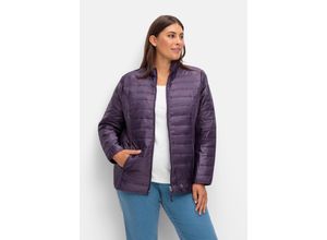 4063136951802 - Große Größen Leicht wattierte Steppjacke mit Stehkragen lila Gr52