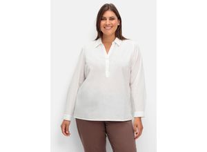 4063136956821 - Große Größen Tunika mit Hemdkragen und kurzer Knopfleiste weiß Gr50