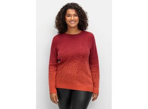 4063136960316 - Große Größen Pullover im Jacquardstrick mit Farbverlauf rot gemustert Gr46