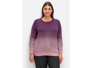 4063136960484 - Große Größen Pullover im Jacquardstrick mit Farbverlauf aubergine gemustert Gr44