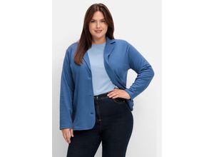 4063136963614 - Große Größen Jerseyblazer mit Reverskragen und Knopfverschluss jeansblau Gr42