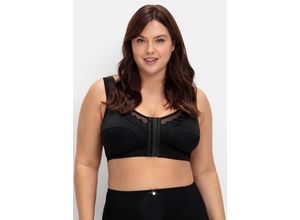 4063136967261 - Große Größen Bügelloser BH mit Spitze und Vorderverschluss schwarz Gr100F