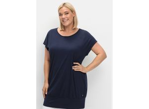 4063136972562 - Große Größen Oversize-Shirt mit breitem Saumbündchen marine Gr40 42