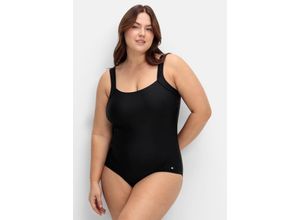 4063136977888 - Große Größen Badeanzug mit UV-Schutz und tiefem Rückenausschnitt schwarz Gr50E