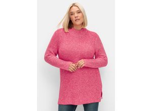 4063137000998 - Große Größen Pullover mit Stehkragen im Patentstrick pink Gr40 42