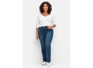 4063137006020 - Große Größen Gerade Stretch-Jeans mit Bodyforming-Effekt dark blue Denim Gr40