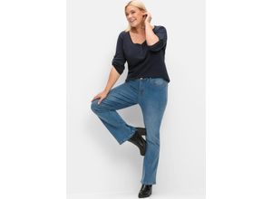 4063137012830 - Große Größen Bootcut Stretch-Jeans mit Bodyforming-Effekt blue Denim Gr40