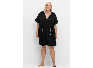 4063137015374 - Große Größen Bade-Poncho mit Kapuze aus Frottee schwarz Gr1 4063137015374 - Große Größen Bade-Poncho mit Kapuze aus Frottee schwarz Gr1