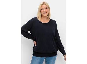 4063137016173 - Große Größen Pullover aus leichtem Strick mit Rundhalsausschnitt tiefblau Gr56 58