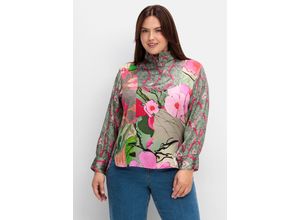 4063137017996 - Große Größen Tunika aus Viskose-Satin im Multicolor-Muster jadegrün bedruckt Gr50 4063137017996 - Große Größen Tunika aus Viskose-Satin im Multicolor-Muster jadegrün bedruckt Gr50