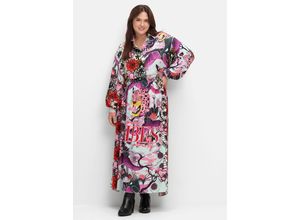 4063137018122 - Große Größen Maxirock aus Viskose-Satin im Mustermix mint bedruckt Gr44