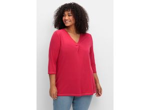 4063137021139 - Große Größen 3 4-Arm-Shirt in leichter A-Linie mit TENCEL™ Lyocell magenta Gr40 42