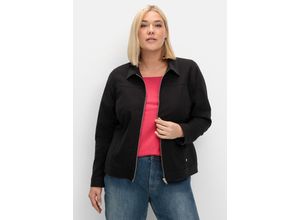 4063137022297 - Große Größen Jacke aus Bengalin in kurzer taillierter Form schwarz Gr50