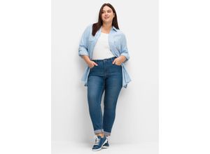 4063137022402 - Große Größen Schmale Jeans mit Kontrastnähten blue Denim Gr40