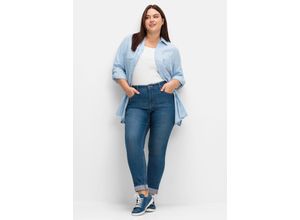 4063137022440 - Große Größen Schmale Jeans mit Kontrastnähten blue Denim Gr48