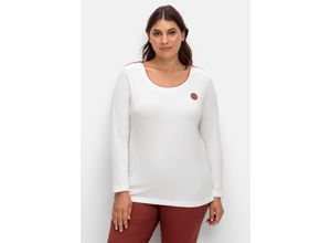 4063137023591 - Große Größen Langarmshirt mit Kontrastpaspeln weiß Gr48 4063137023591 - Große Größen Langarmshirt mit Kontrastpaspeln weiß Gr48