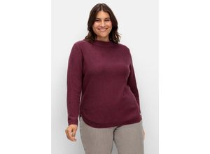 4063137026066 - Große Größen Pullover mit Stehkragen und gerundetem Saum bordeaux Gr46