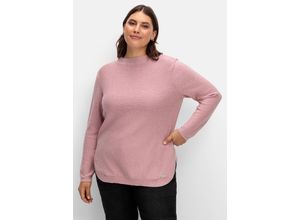 4063137026110 - Große Größen Pullover mit Stehkragen und gerundetem Saum rosé Gr40