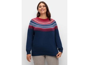 4063137026196 - Große Größen Norwegerpullover aus weicher Baumwolle nachtblau Gr40