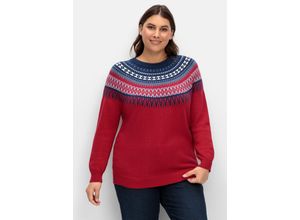 4063137026288 - Große Größen Norwegerpullover aus weicher Baumwolle kirschrot Gr46