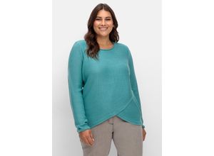 4063137026424 - Große Größen Pullover im Lagenlook in Rippstruktur türkis Gr54