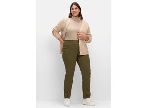 4063137026653 - Große Größen Gerade Hose mit hohem Rundum-Dehnbund khaki Gr52