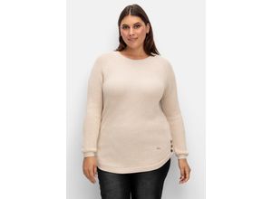 4063137027667 - Große Größen Pullover im Strukturstrick mit Zierknöpfen seitlich beigefarben Gr46 4063137027667 - Große Größen Pullover im Strukturstrick mit Zierknöpfen seitlich beigefarben Gr46