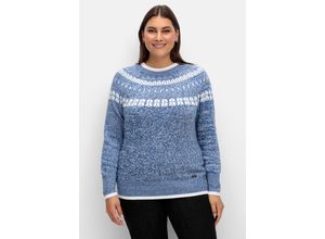 4063137028183 - Große Größen Norwegerpullover in melierter Optik jeansblau Gr44