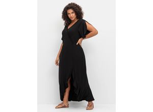 4063137029081 - Große Größen Langes Jerseykleid in Wickeloptik mit Volantrock schwarz Gr52 4063137029081 - Große Größen Langes Jerseykleid in Wickeloptik mit Volantrock schwarz Gr52