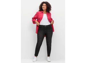 4063137031503 - Große Größen Ultraflexible Skinny Jeans mit Gummibund black Denim Gr44